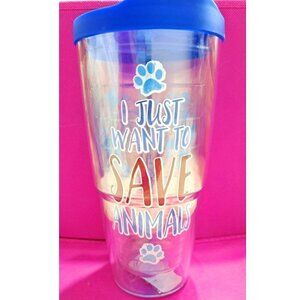 Tervis 28 oz. Tumbler "I Just Want to Save Animals" non-Tervis Lid